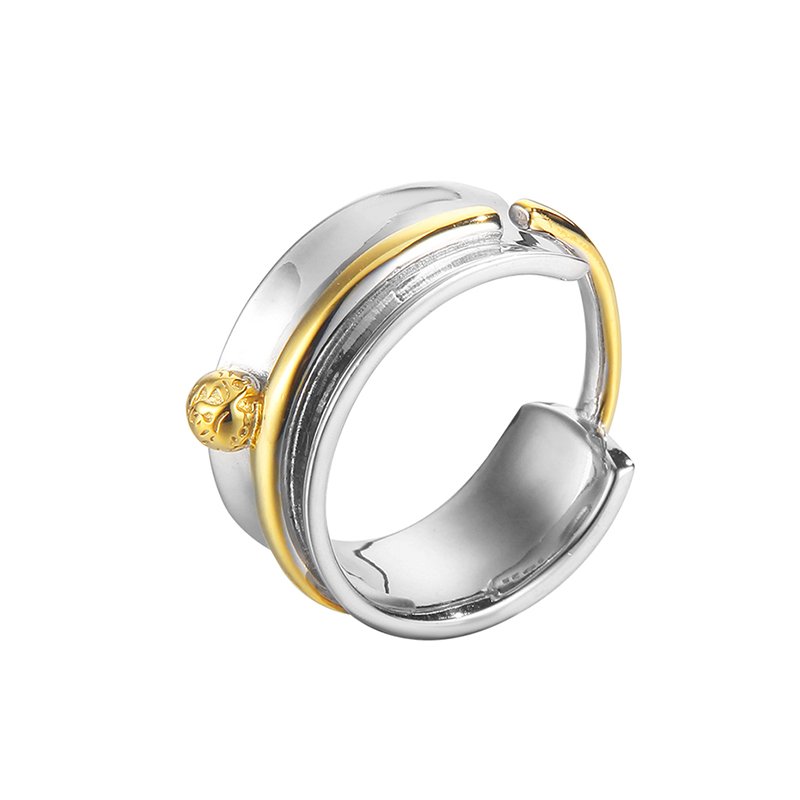 ICEBELA Simple and Small Design 925 Sterling Silver Winding Rope Tie Ring Women's Ins Open Colored Index Ring