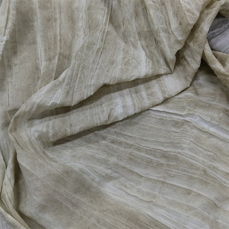 OEM ODM 97%polyester 3%spandex tie-dye woven Imitation linen wrinkle polyester abaya crinkle fabric for abaya