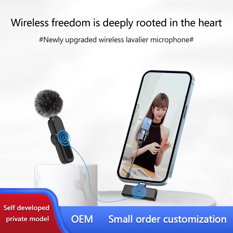 Popular Wireless Microphone Wireless Lapel Microphone Portable Video Recording For Android IOS Recoroding Lavalier Tie Set