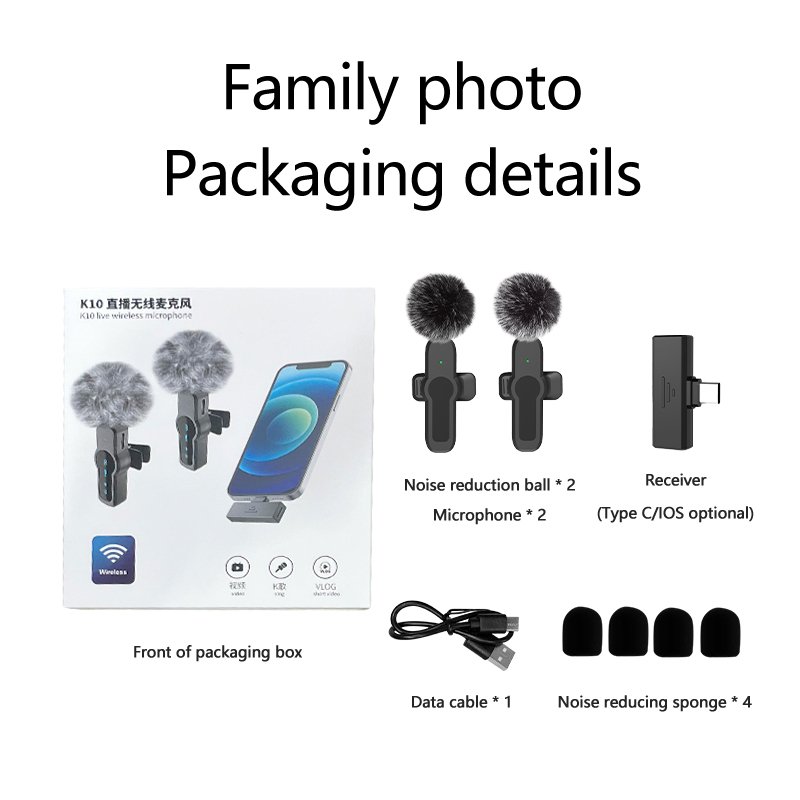 Popular Wireless Microphone Wireless Lapel Microphone Portable Video Recording For Android IOS Recoroding Lavalier Tie Set