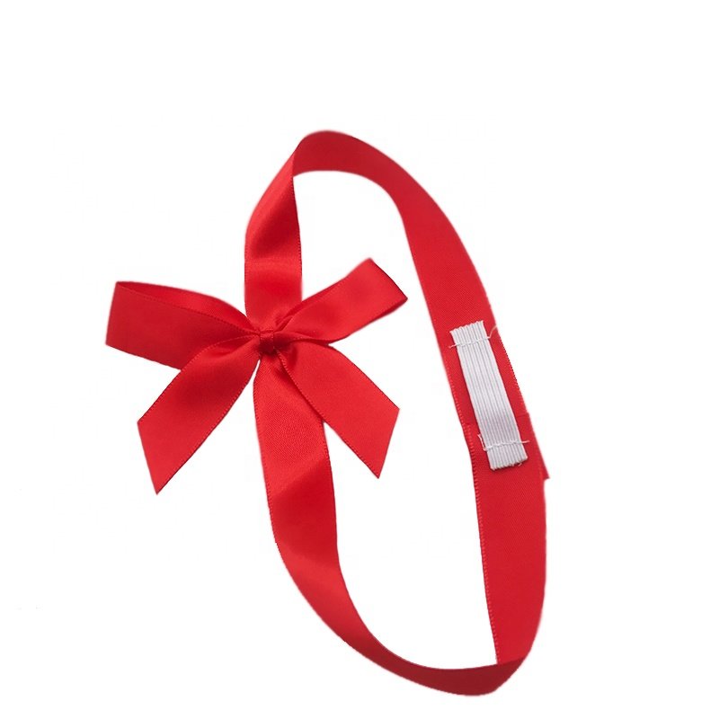E-Magic Wholesale Gift Ribbon Packing Bow Custom Grosgrain Ribbon Bow Pre Tied Ribbon Bow with Self Adhesive
