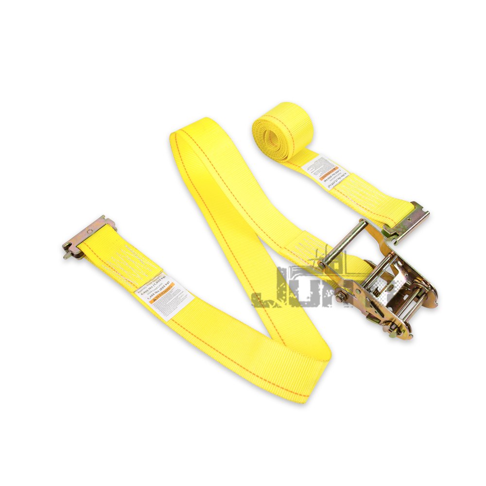 2 inch ratchet tie down e-track logistic strap yellow heavy duty ratchet straps for transport