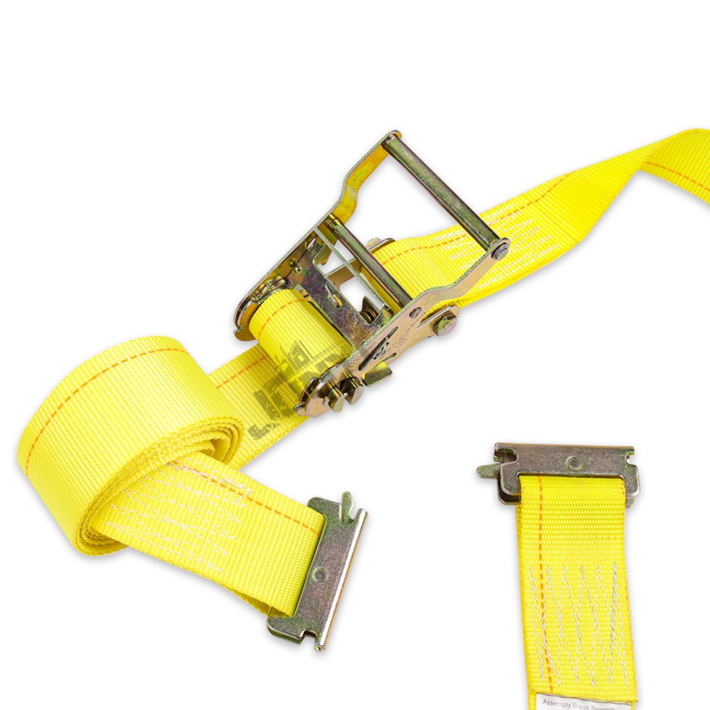 2 inch ratchet tie down e-track logistic strap yellow heavy duty ratchet straps for transport