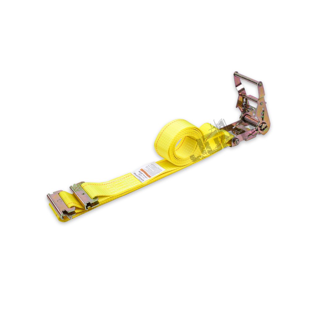 2 inch ratchet tie down e-track logistic strap yellow heavy duty ratchet straps for transport
