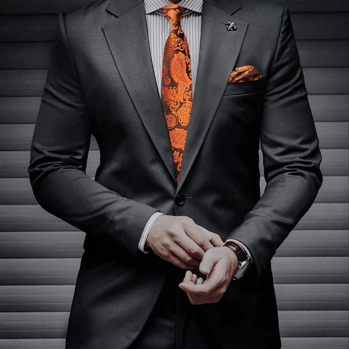 100% Pure Silk Weave Woven Jacquard Light Brown Tie And Hanky and Cuff-link Necktie Customization For Men Classic Ties