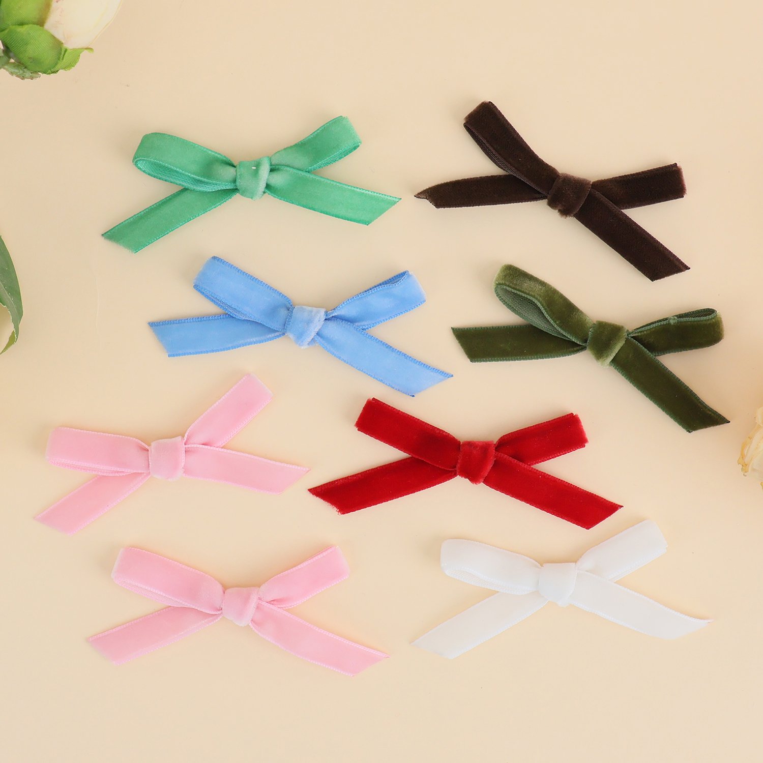 Multifunction Solid Color Underwear Socks Perfume Bottle Decoration Neck Bow Hair Clip Accessories Velvet Ribbon Bow Ties
