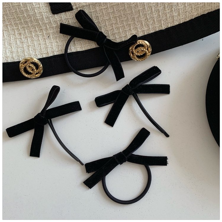 Multifunction Solid Color Underwear Socks Perfume Bottle Decoration Neck Bow Hair Clip Accessories Velvet Ribbon Bow Ties