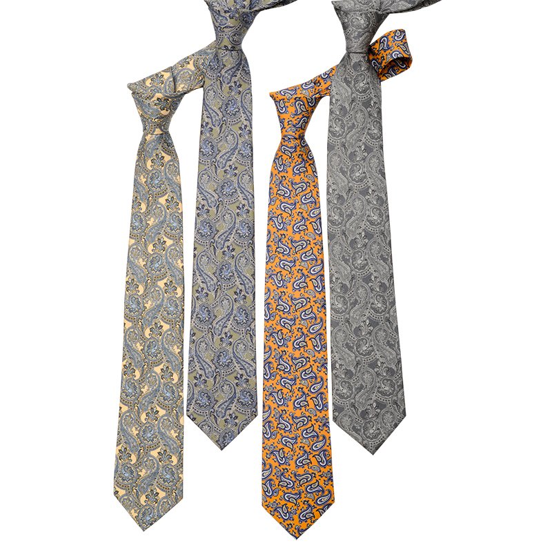 Hamocigia Factory Wholesale 100% Organic Silk Print Luxury Paisley Floral Mens Silk Ties