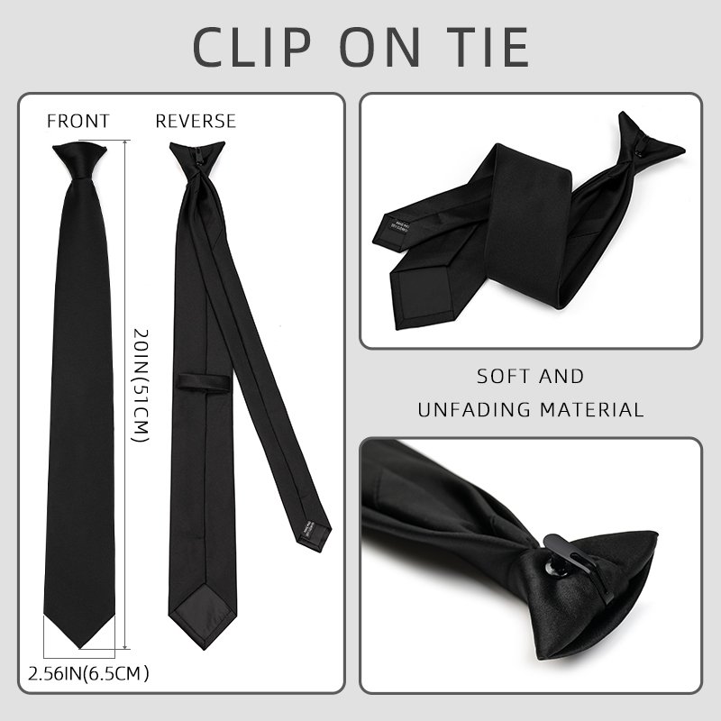 Manufacture Wholesale Jacquard Student or Officer Custom Clip On Tie