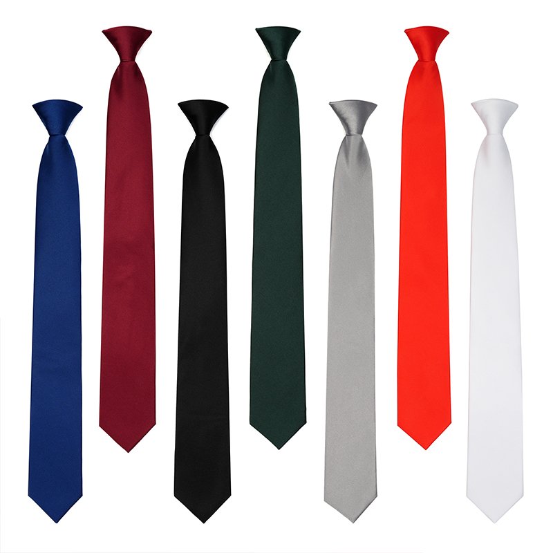 Manufacture Wholesale Jacquard Student or Officer Custom Clip On Tie