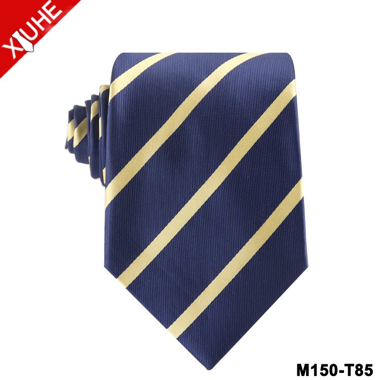 Classic Design Bue Plaid Tie Red Black Formal Woven Necktie Custom Mens Striped Polyester Ties