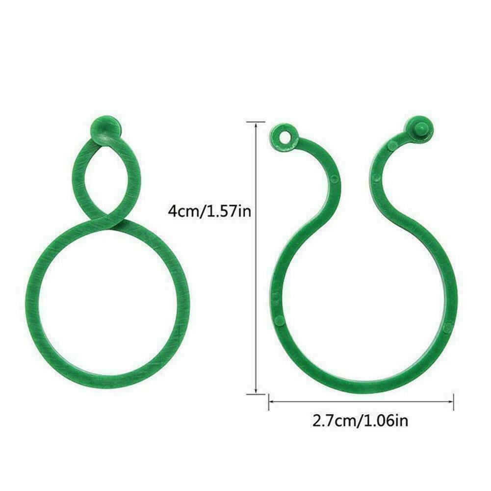 Garden Plant Clips Green Gardening Buckle Plant Binding Tie Rattan Flower Growth Clip Figure 8 Shape Grafting Buckle
