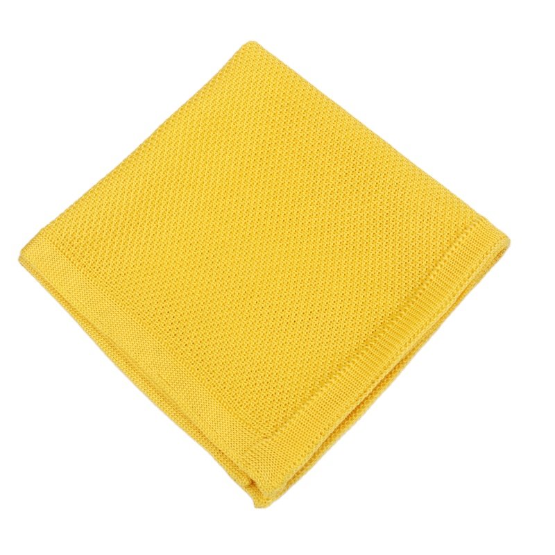 fashion casual men polyester plain knitted ties and pocket squares for men