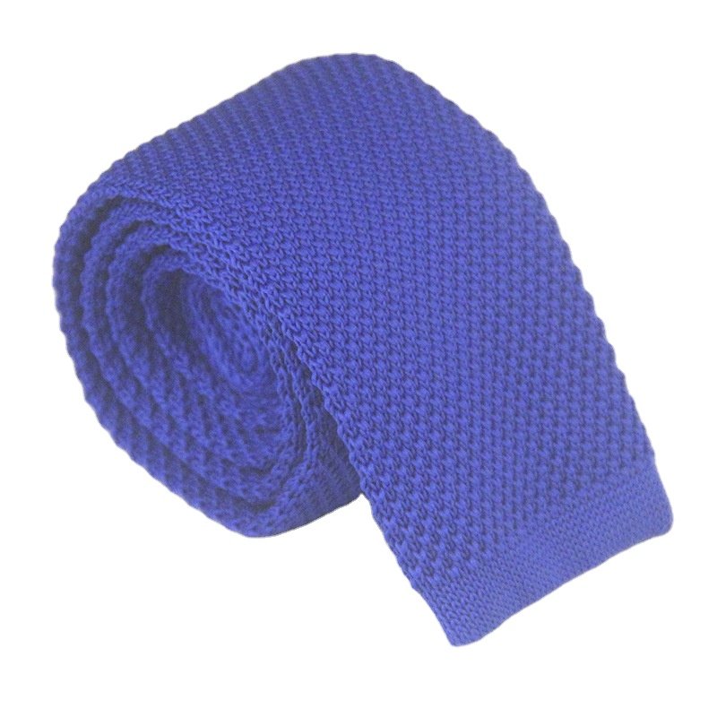 fashion casual men polyester plain knitted ties and pocket squares for men