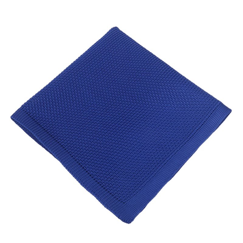fashion casual men polyester plain knitted ties and pocket squares for men