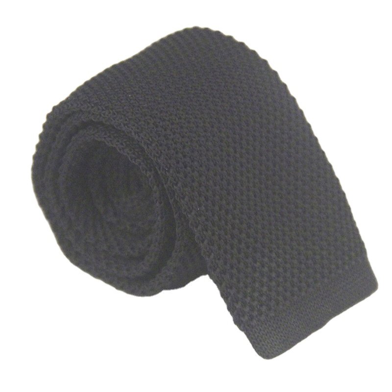 fashion casual men polyester plain knitted ties and pocket squares for men