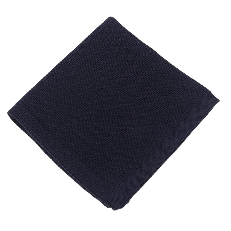 fashion casual men polyester plain knitted ties and pocket squares for men
