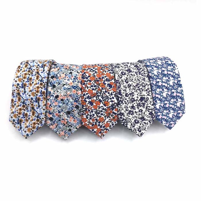 Fashion Colorful Casual Floral linen Mens Cotton Tie bow tie hanky set