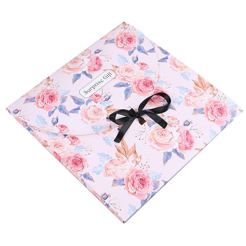 Most Selling Items Envelope with Ribbon Small Floral Pattern rainbow colored cardboard shipping box