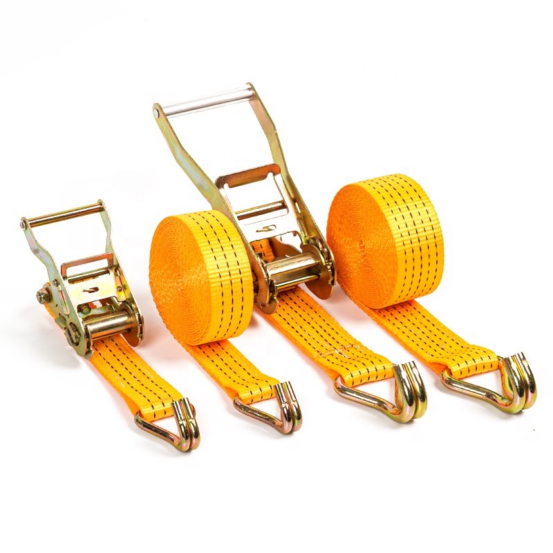 Polyester cargo ratchet tie down cargo lashing belts ratchet tie down straps for tire secure