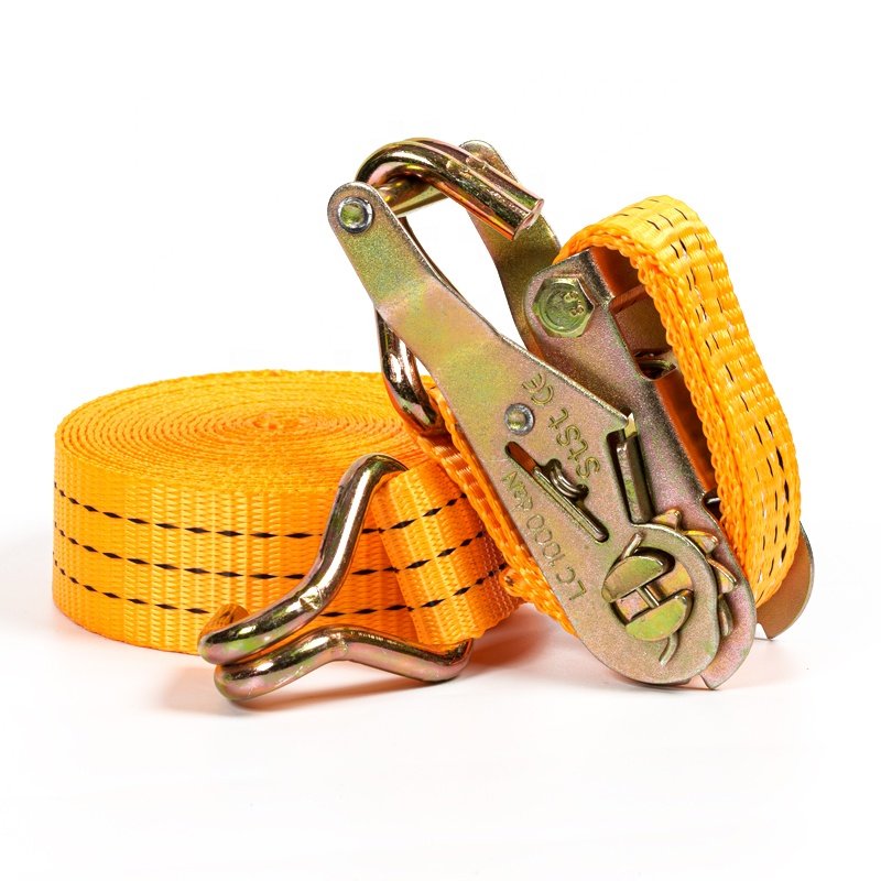 Polyester cargo ratchet tie down cargo lashing belts ratchet tie down straps for tire secure