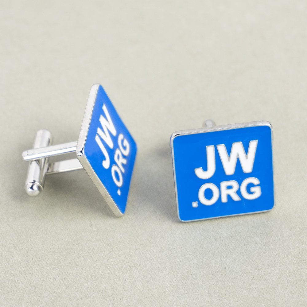 Hot Sale Customized Square Jw Org Logo Badge Enamel Tie Clip Cufflink Lapel Pin Wholesale