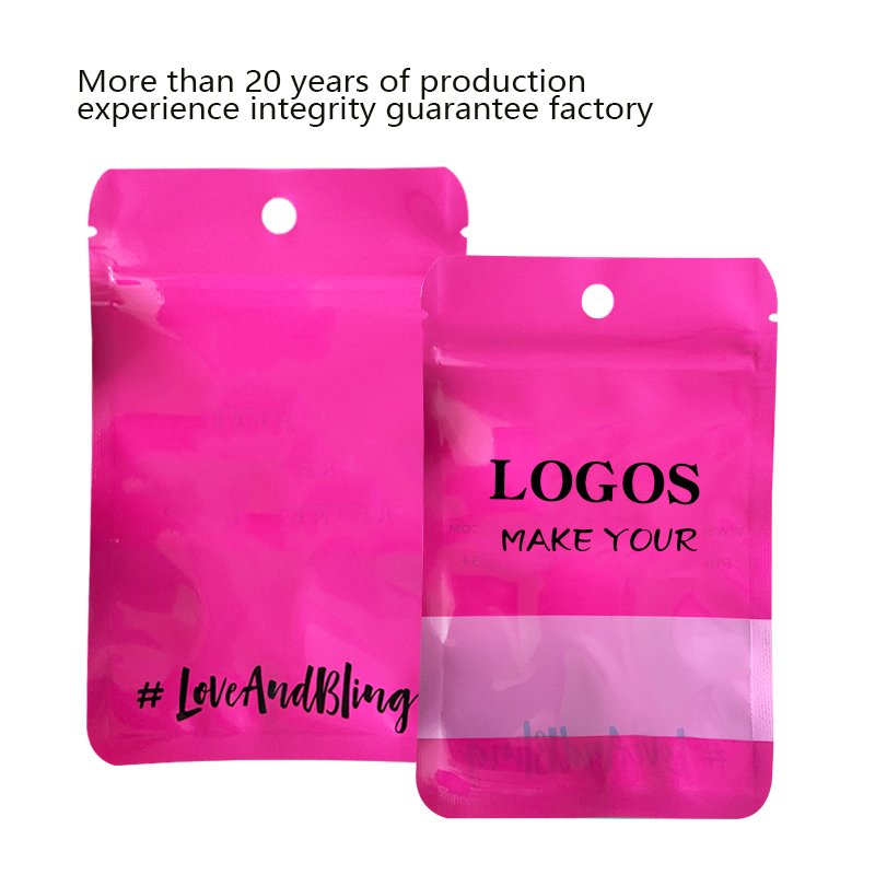 One Side Transparent holographic ziplock Packaging Small Zipper lock Mylar Hologram Bags With Logo