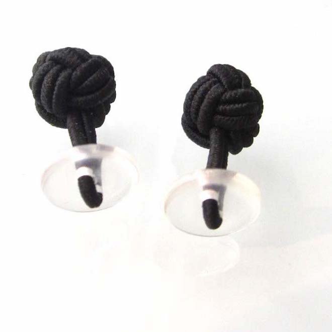 High Quality Multicolor Silk Round Knot Cufflinks Elastic Cuff links with button