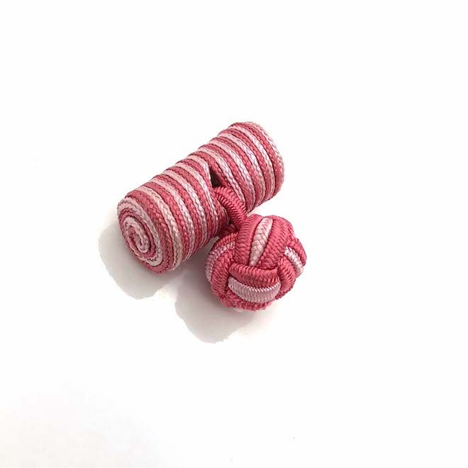 High Quality Multicolor Silk Round Knot Cufflinks Elastic Cuff links with button