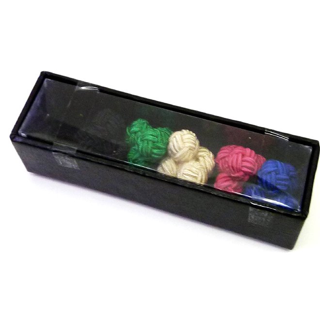 High Quality Multicolor Silk Round Knot Cufflinks Elastic Cuff links with button