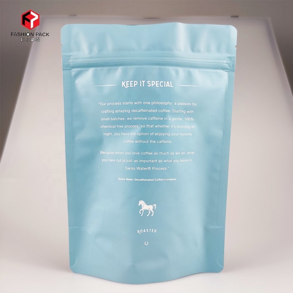 Custom printed coffee bags 500g 1kg stand up ziplock coffee bag packaging with valve and zipper