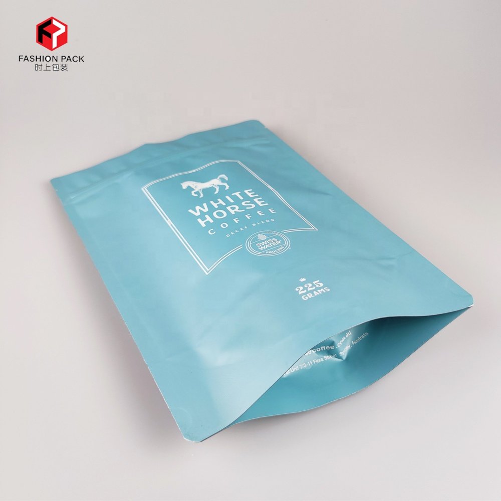 Custom printed coffee bags 500g 1kg stand up ziplock coffee bag packaging with valve and zipper