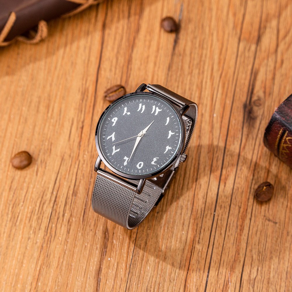 Men's Gift set Casual large dial quartz watch set + wallet + Perfume +belt+ keychain + pen 6pcs Fathers Day Gifts