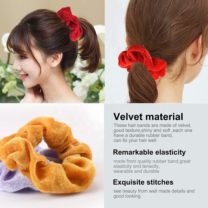 60 Pack Hair Scrunchies Velvet Elastics Hair Ties Scrunchy Bands Ties Ropes Scrunchie for Women or Girls Hair Accessories
