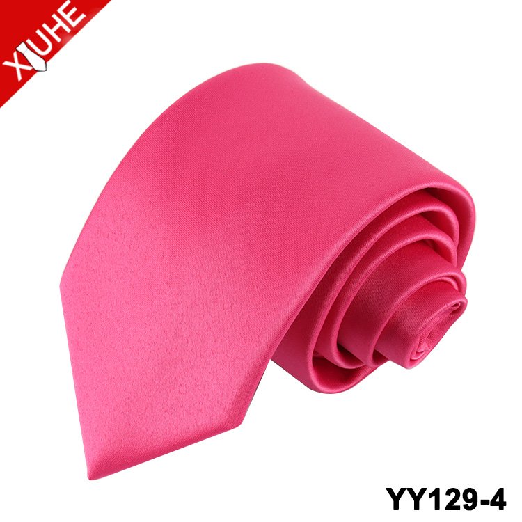 Custom Polyester Solid Necktie with Minimal Design Wine Red Satin Finish Personalized Logo-for Gift Giving