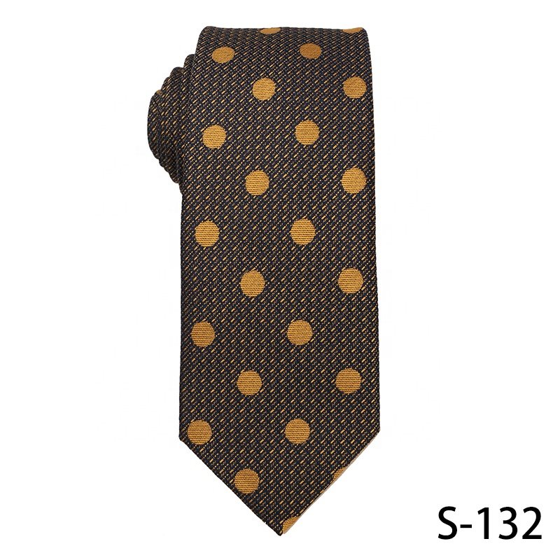 Popular In Young People 7.5cm Necktie Custom Jacquard Woven 100% Polyester Men's Luxury Ties Yellow Mens Floral Ties