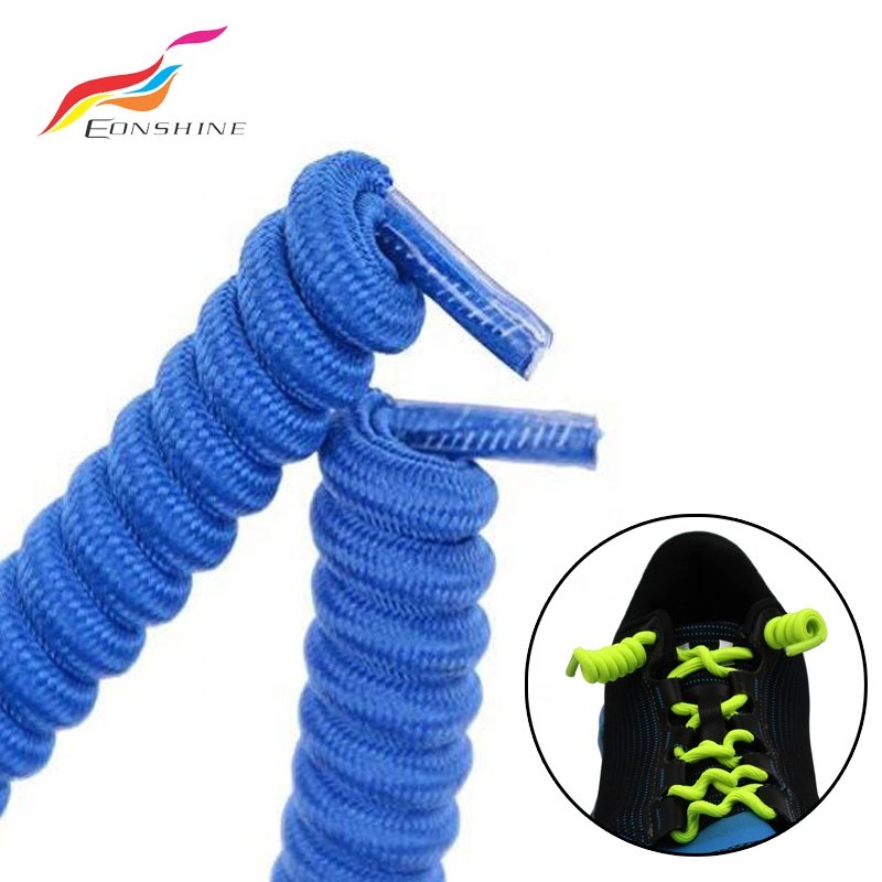 Lazy Round Coiled Shoe Laces No Tie Spiral Shoe Strings Screw Spin Elastic Curly Shoelaces