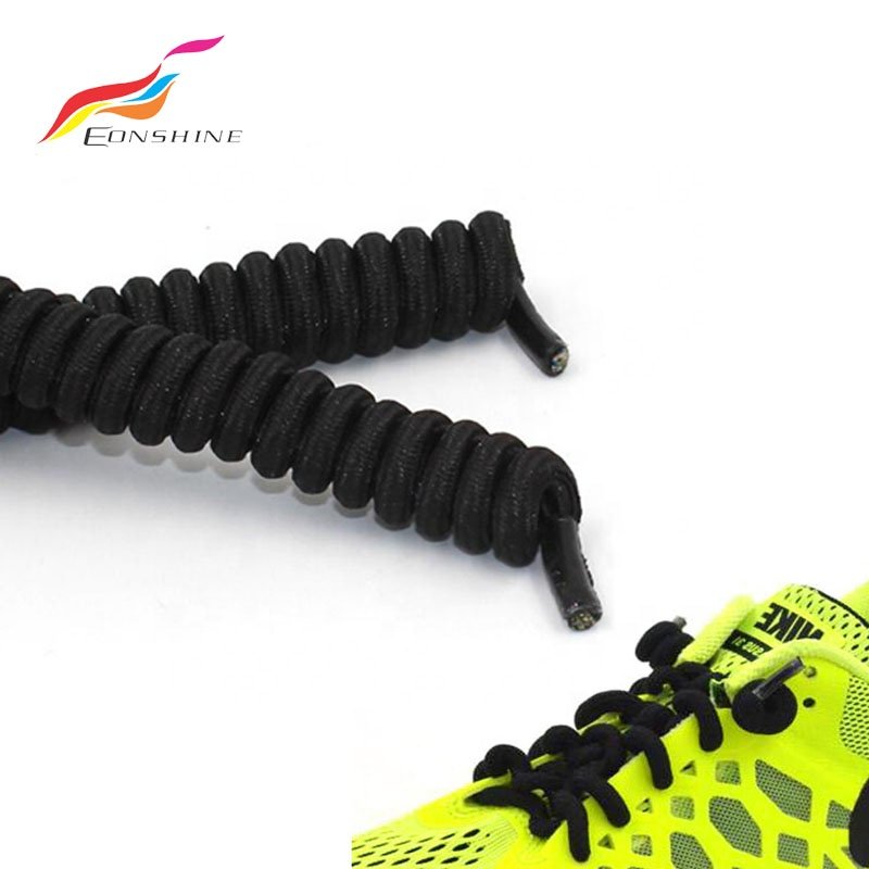 Lazy Round Coiled Shoe Laces No Tie Spiral Shoe Strings Screw Spin Elastic Curly Shoelaces