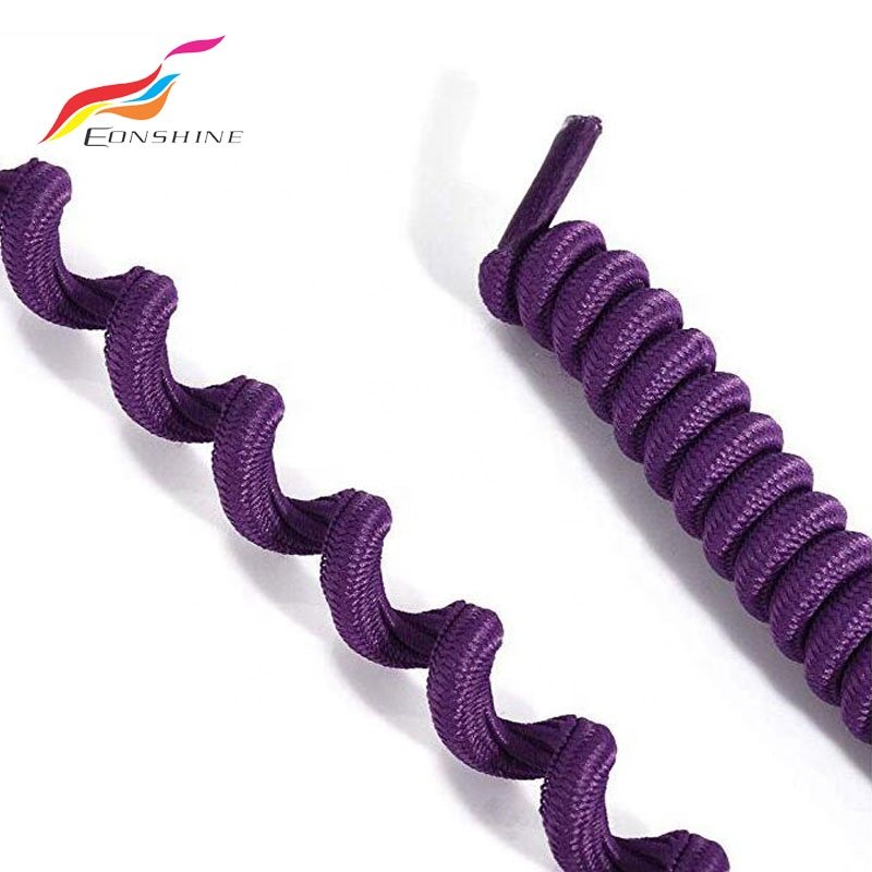 Lazy Round Coiled Shoe Laces No Tie Spiral Shoe Strings Screw Spin Elastic Curly Shoelaces
