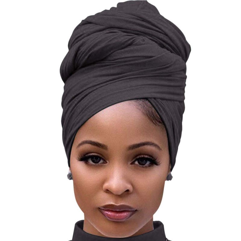Designer Head Wraps Turban Head Wrap Knit Headwraps Urban Hair Scarf Solid Color Long Breathable Head Band Tie for Women