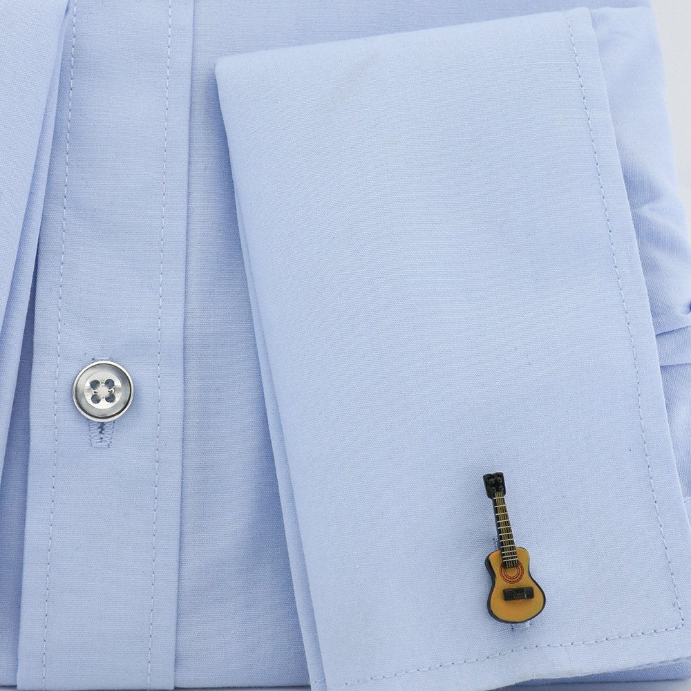 stainless steel custom logo engraved blanks Violin texas tie hanky set enamel cufflink for men shirt