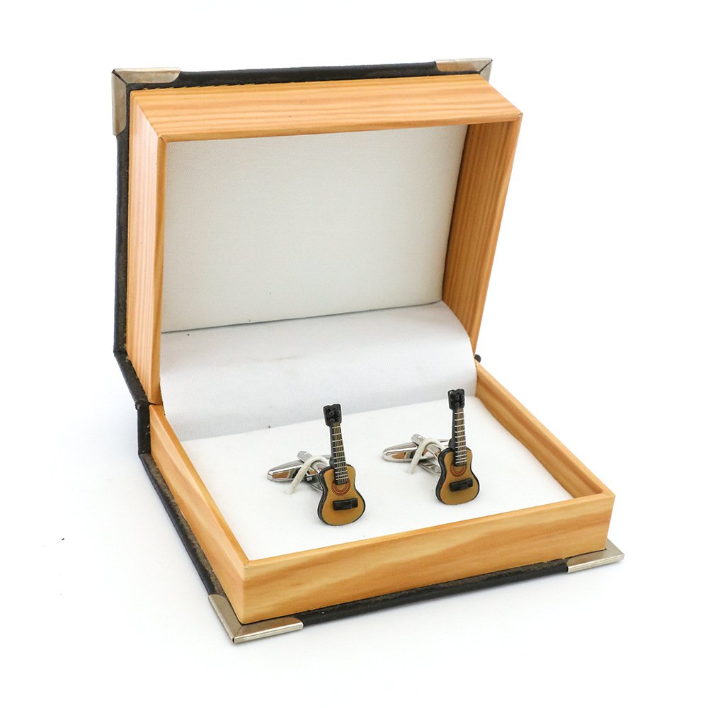 stainless steel custom logo engraved blanks Violin texas tie hanky set enamel cufflink for men shirt