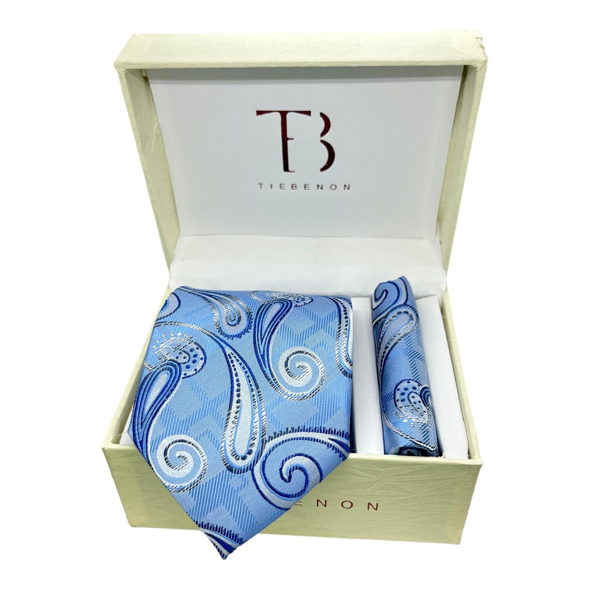 Asbrange Paisley Silk Tie and Pocket Square Combo Woven Necktie and Pocket for Men