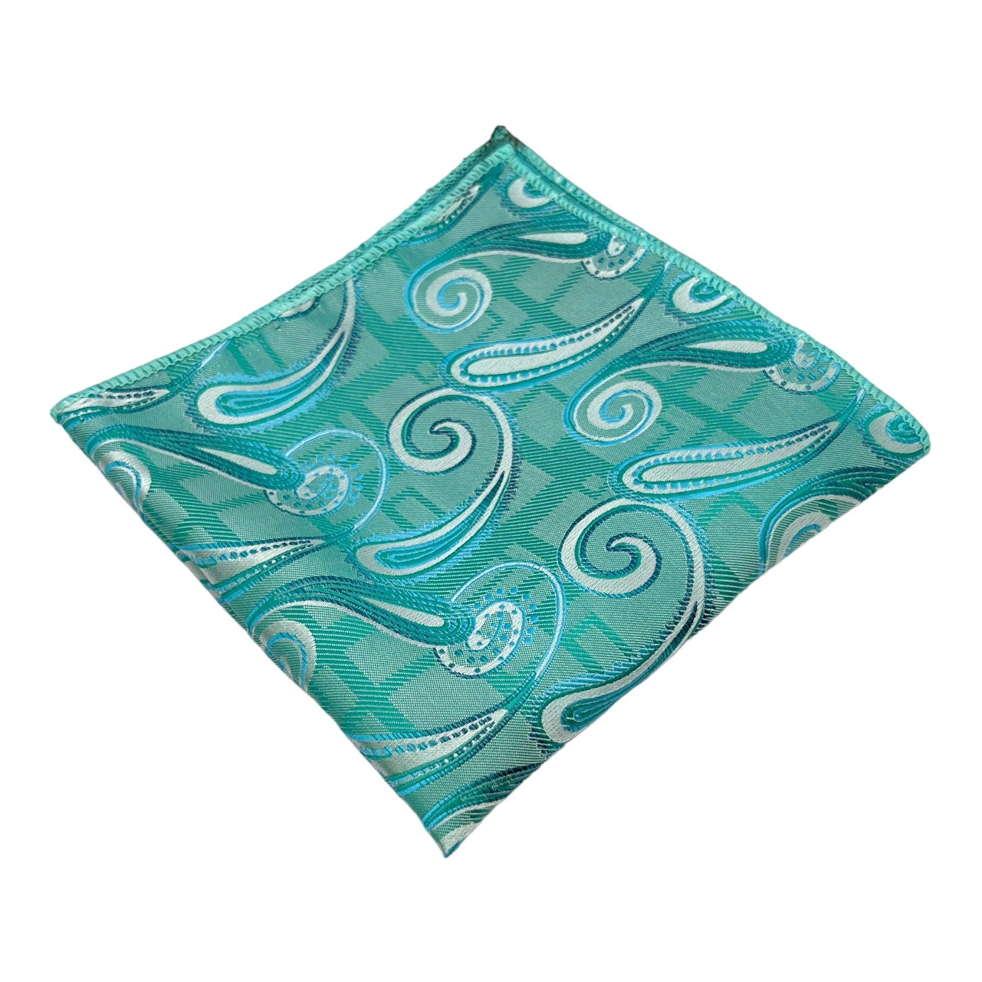 Asbrange Paisley Silk Tie and Pocket Square Combo Woven Necktie and Pocket for Men