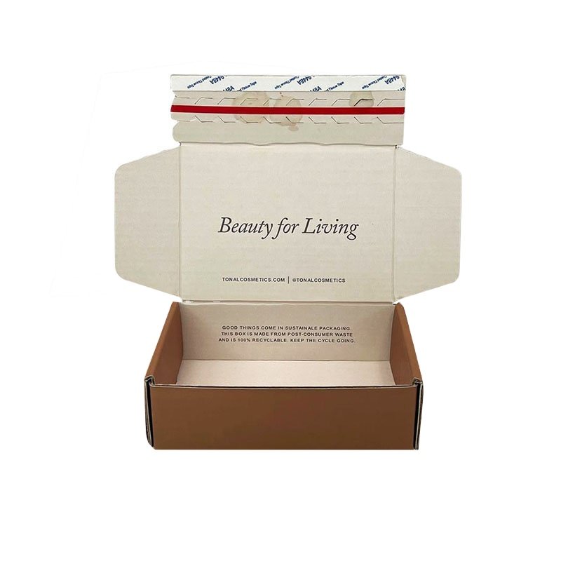 Wholesale Custom Logo Kraft Paper Zipper Tear Strip Mailing Box Personalized Corrugated Packaging Shipping Mailer boxes