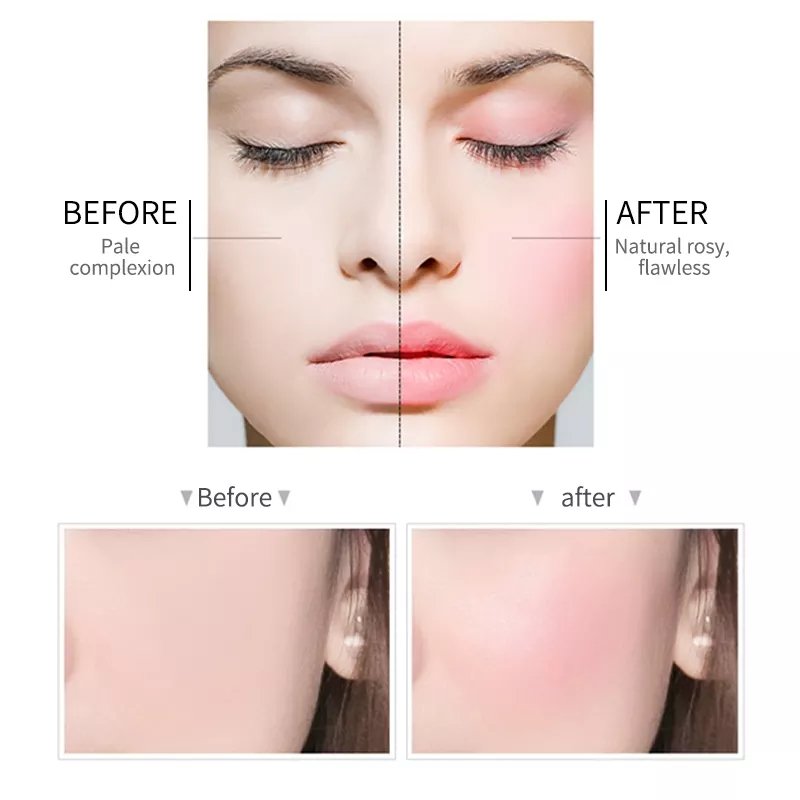 Diy Wholesale Good quality Single color Silky Cream blush No logo Shimmer Matte Peach Pink ties Kawaii Blush for black women