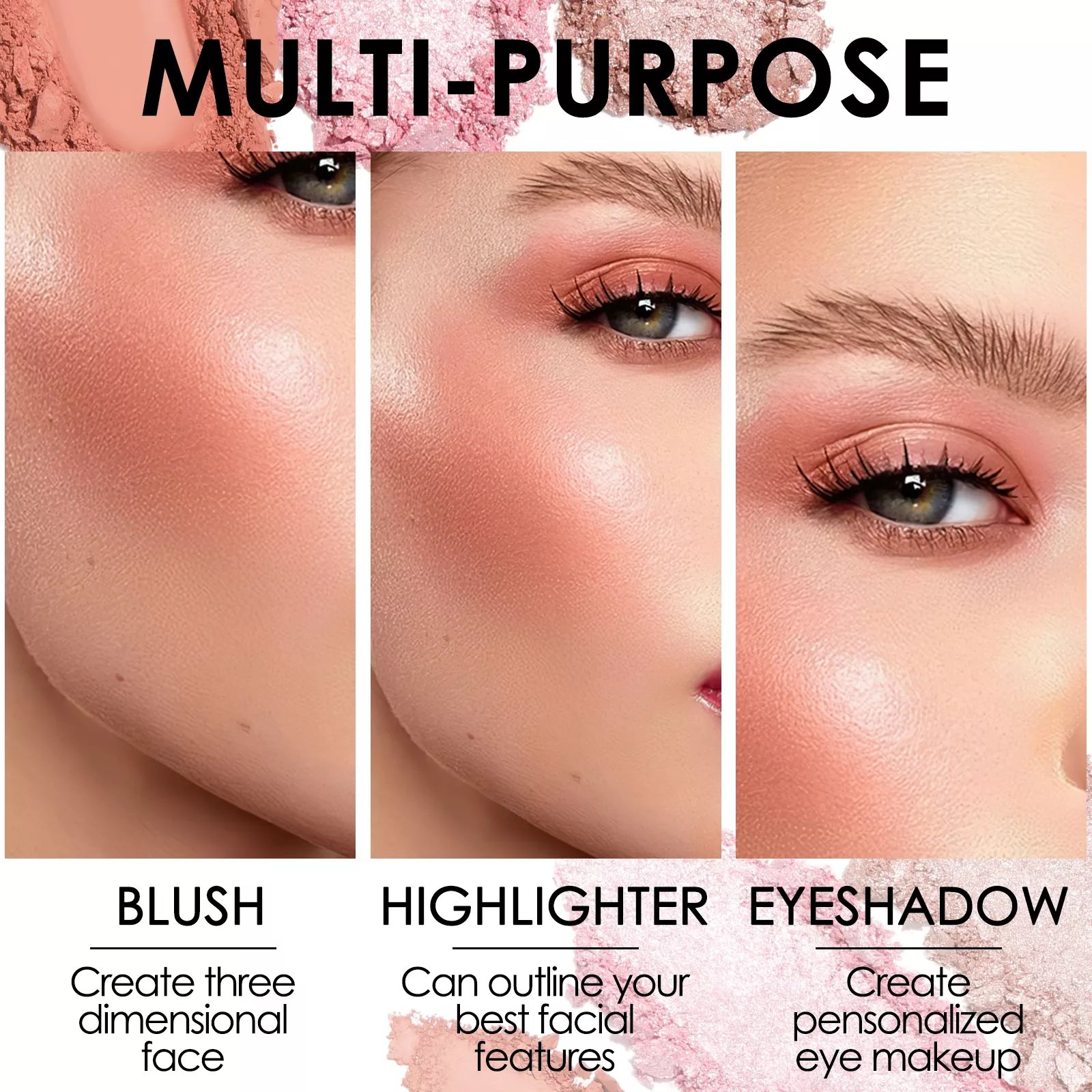 Diy Wholesale Good quality Single color Silky Cream blush No logo Shimmer Matte Peach Pink ties Kawaii Blush for black women