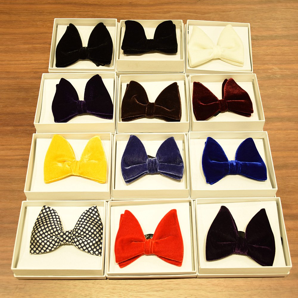 Custom large burgundy pre tied silk velvet tuxedo suit bow ties
