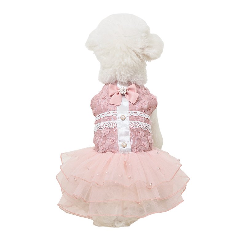 Pet Cute Servant Outfit Lace Dog Clothes Luxury Lolita Dress Pet Dog Cat Summer Costume Owner Puppy Pet clothes