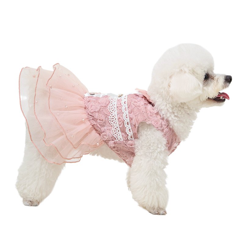 Pet Cute Servant Outfit Lace Dog Clothes Luxury Lolita Dress Pet Dog Cat Summer Costume Owner Puppy Pet clothes